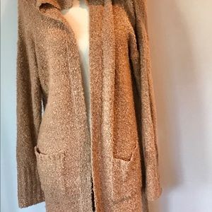 Long Hooded Cardigan Pinkish Color Size M